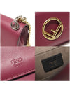 Fendi 8BT286 Black Cherry Calfskin Khan Eye F Small Gold Chain Shoulder Bag - FENDI - BALAAN 7