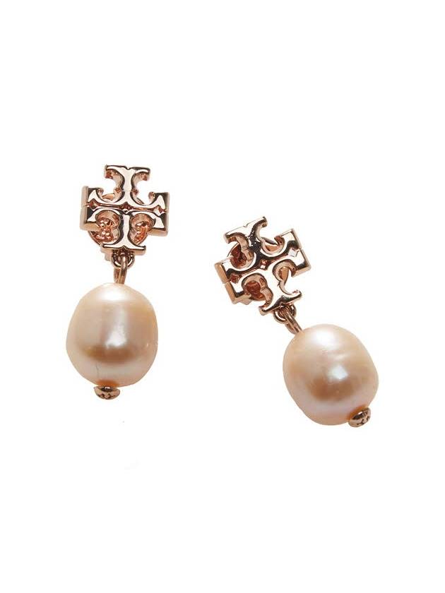 Kira Pearl Drop Earrings Champange Rose Gold - TORY BURCH - BALAAN 11