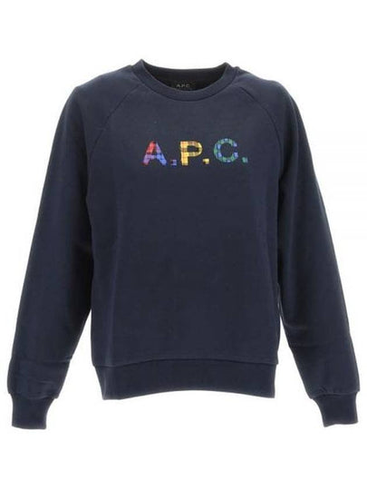 Logo Patch Crewneck Sweatshirt Navy - A.P.C. - BALAAN 2