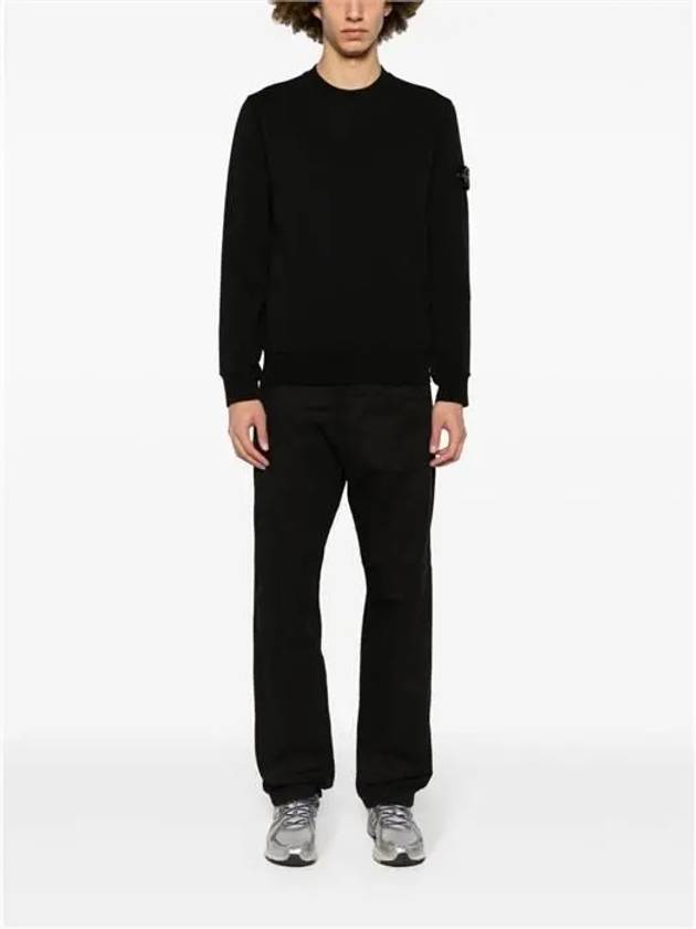 Wappen Patch Garment Dyed Sweatshirt Black - STONE ISLAND - BALAAN 3