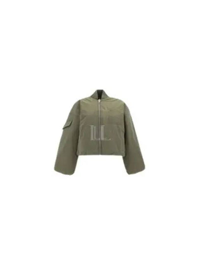 Drop Oversized Zipper Twill Bomber Jacket Kalamata - GANNI - BALAAN 2