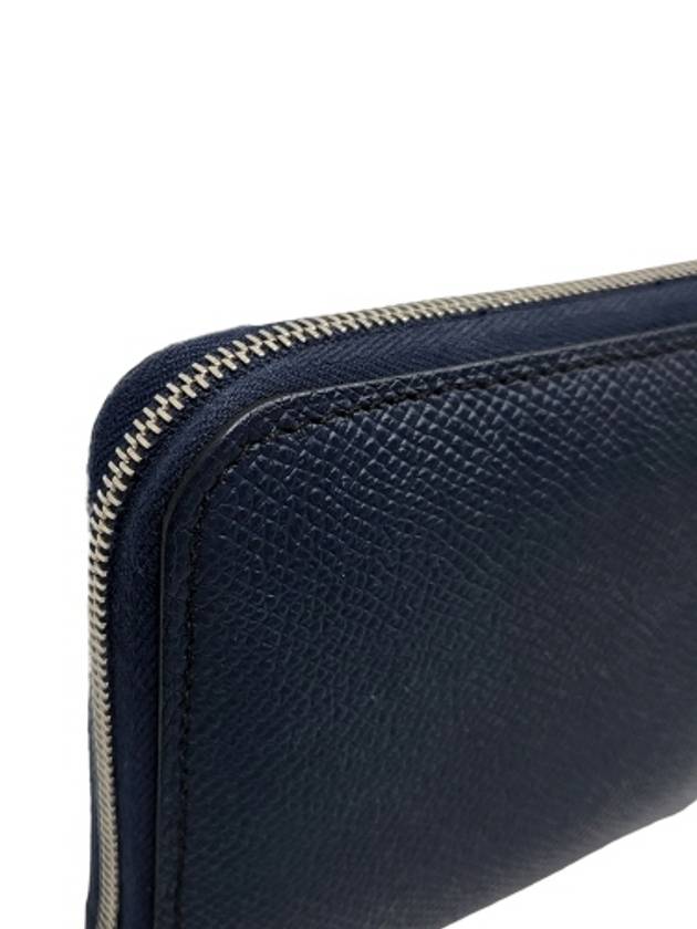 H084266 Navy Silk Compact Apsong Half Wallet - HERMES - BALAAN 6