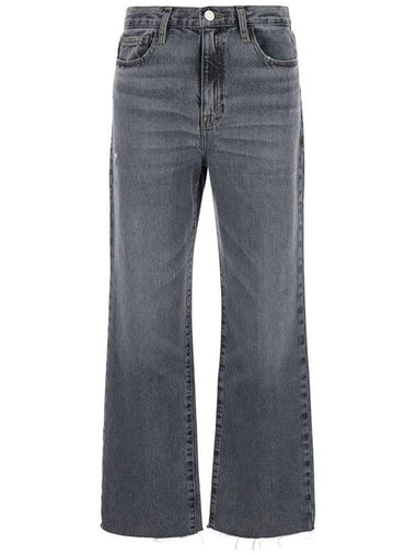 Grey Straight Five Pocket Jeans In Denim Woman - FRAME - BALAAN 1