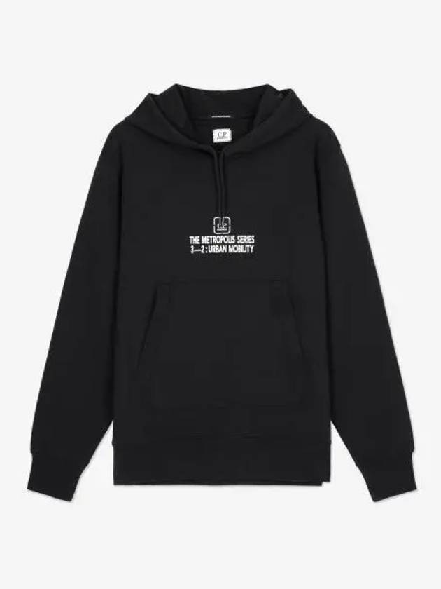 Metropolis Series Stretch Fleece Graphic Hoodie Navy - CP COMPANY - BALAAN 2