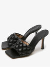 Quilted Nappa Sandal Heels Black - BOTTEGA VENETA - BALAAN 4