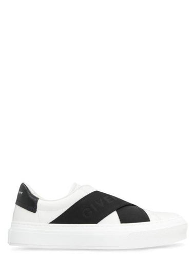 Double Webbing Strap Slip-Ons Black White - GIVENCHY - BALAAN 1