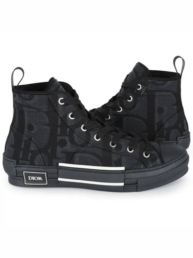 Oblique Jacquard B23 High Top Sneakers  Black - DIOR - BALAAN 3