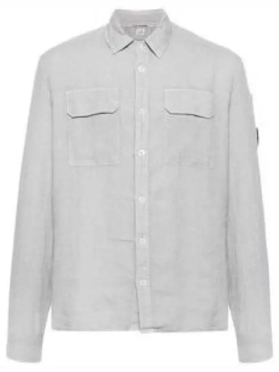 Linen Pocket Long Sleeve Shirt Grey - CP COMPANY - BALAAN 2