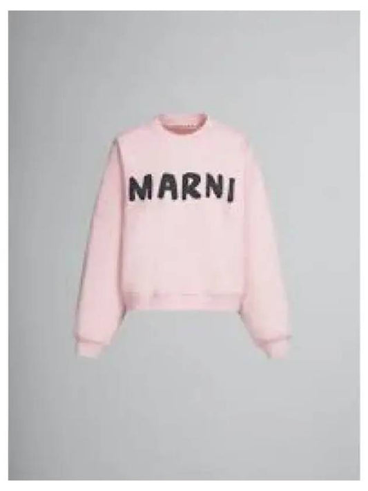 Logo Print Cotton Sweatshirt Pink Gummy - MARNI - BALAAN 2