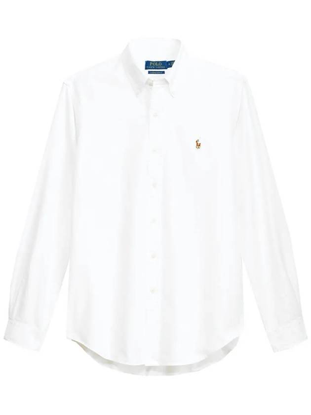 Men's Slim Fit Stretch Oxford Long Sleeve Shirt White - POLO RALPH LAUREN - BALAAN 3