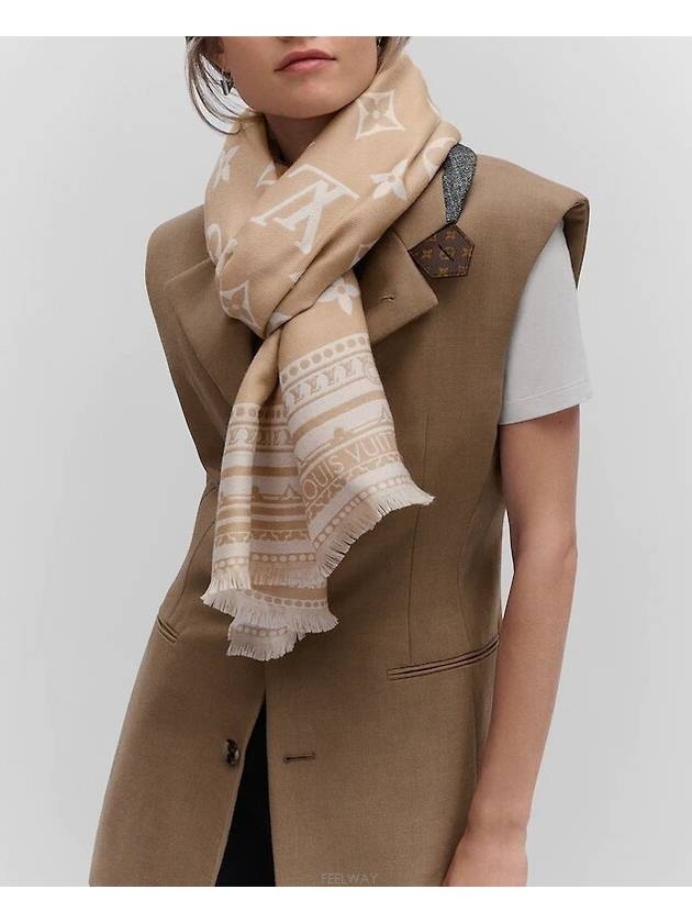 Amazingram Scarf Beige - LOUIS VUITTON - BALAAN 2