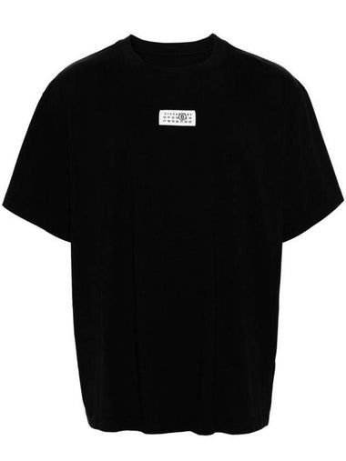 Ribbed Neck Short Sleeve T-Shirt Black - MAISON MARGIELA - BALAAN 1