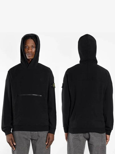 11Th Anniversary Wappen Front Zipper Hoodie Black - STONE ISLAND - BALAAN 2