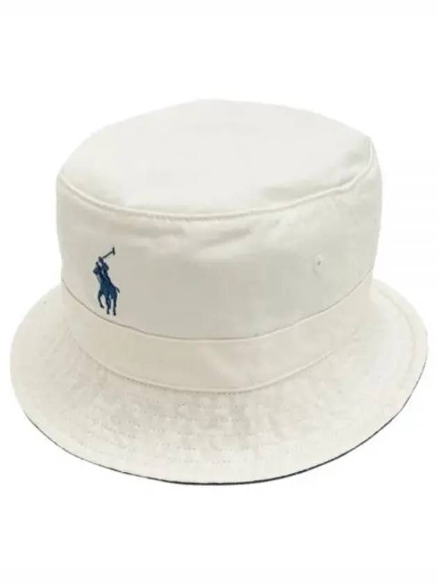 Logo Embroidered Bucket Hat Ivory - POLO RALPH LAUREN - BALAAN 2