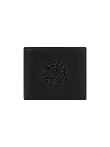 Men s Braided Logo Bifold Wallet Black 271315 - GIORGIO ARMANI - BALAAN 1