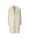 Button Wool Single Coat Beige - ACNE STUDIOS - BALAAN 1