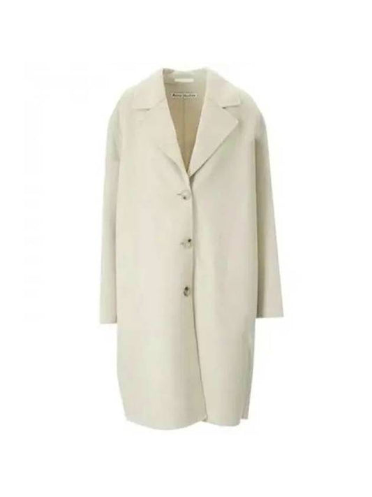 Button Wool Single Coat Beige - ACNE STUDIOS - BALAAN 1