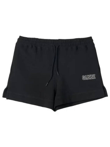 Software Isoli Drawstring Shorts Black - GANNI - BALAAN 1