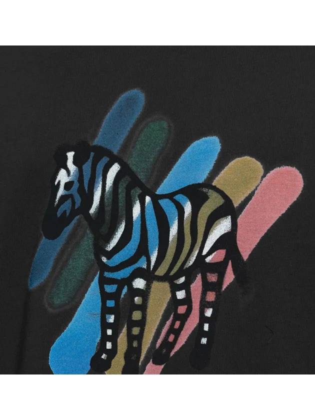 Broad Stripe Zebra Print Short Sleeve T-Shirt Black - PAUL SMITH - BALAAN 5