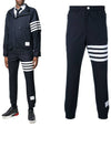 Snap Front Elastic Track Pants Navy - THOM BROWNE - BALAAN 2