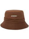 Le Bob Gadjo Knotted Bucket Hat Brown - JACQUEMUS - BALAAN 3