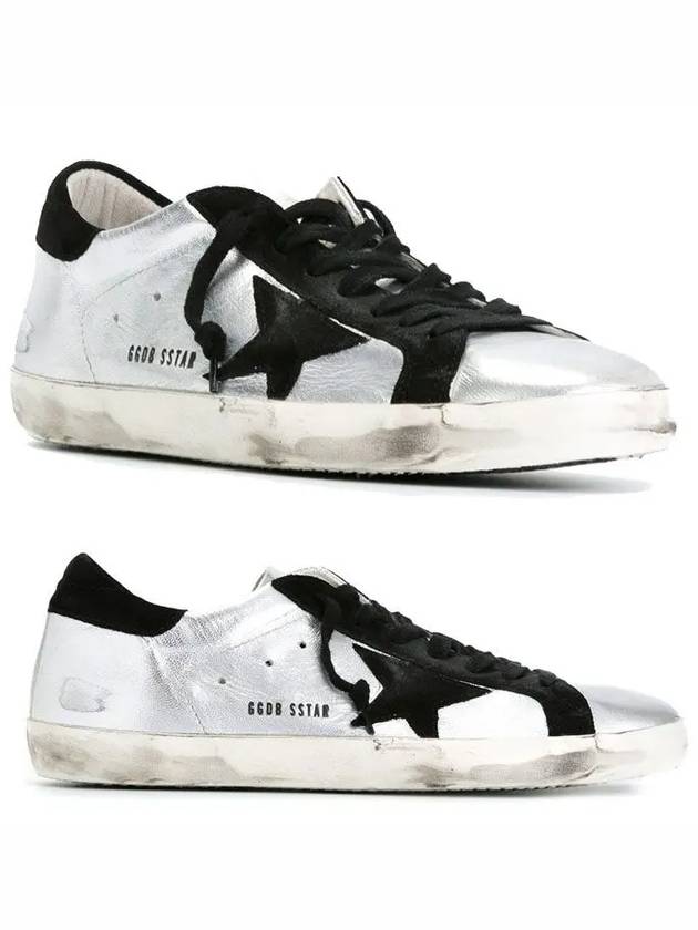 Black Tab Leather Superstar Low Top Sneakers Silver - GOLDEN GOOSE - BALAAN 2