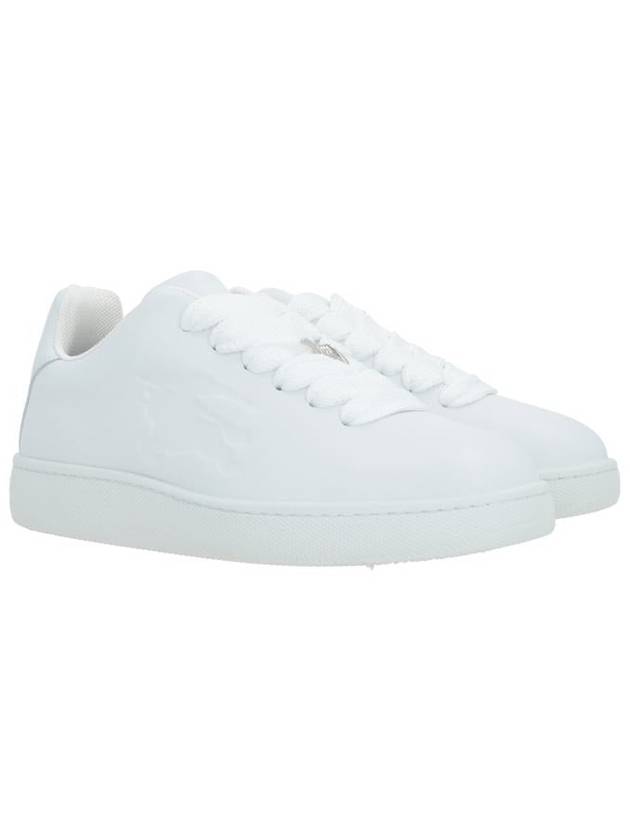 Debossed Logo Leather Low Top Sneakers White - BURBERRY - BALAAN 4