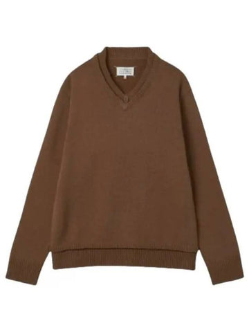 V neck knit camel - MAISON MARGIELA - BALAAN 1