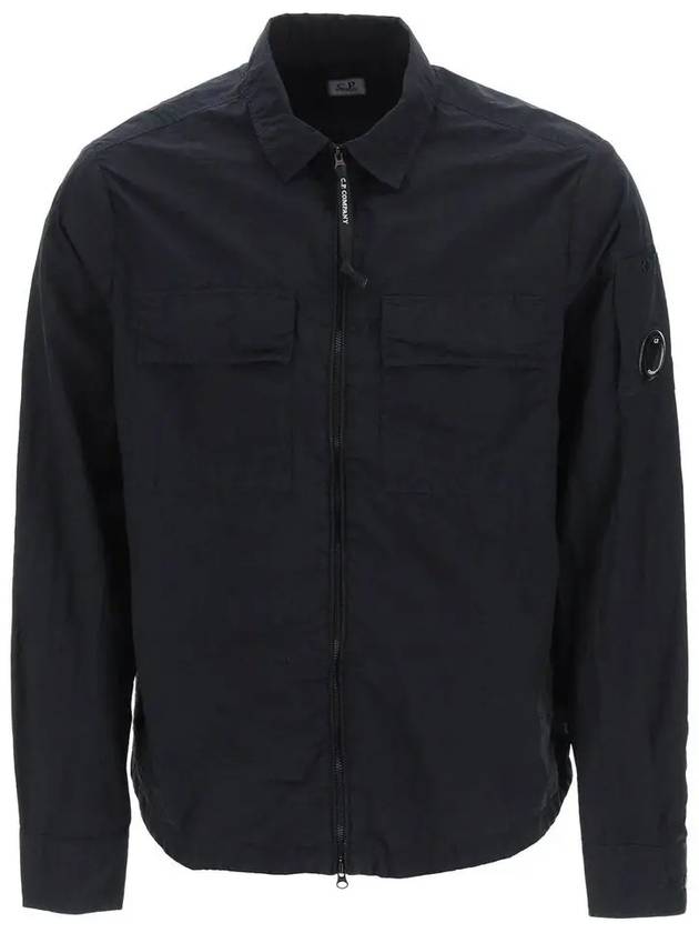 Chrome R Lens Wappen Overshirt Zip-Up Jacket Black - CP COMPANY - BALAAN 2