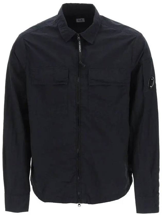 Chrome R Lens Wappen Overshirt Zip-up Jacket Black - CP COMPANY - BALAAN 2