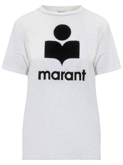 Zewel Print Cotton Short Sleeve T-Shirt White - ISABEL MARANT ETOILE - BALAAN 2