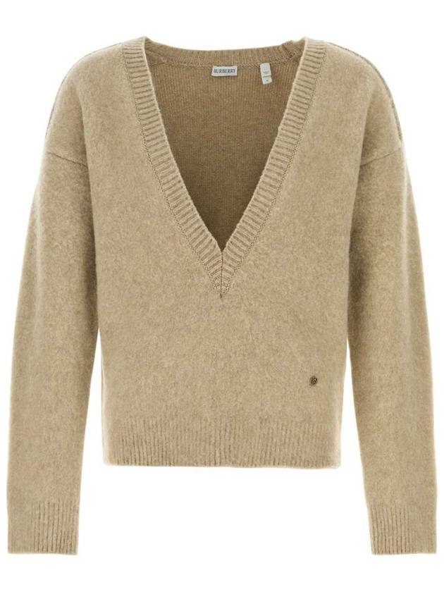 V-Neck Wool Cashmere Knit Top Linden - BURBERRY - BALAAN 2