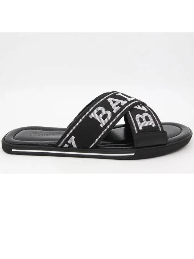 Logo Bonk Slippers Black - BALLY - BALAAN 3