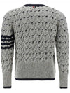 4 Bar Cable Knit Top Grey - THOM BROWNE - BALAAN 4