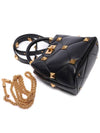 Roman Stud Small Top Handle Tote Bag Black - VALENTINO - BALAAN 6