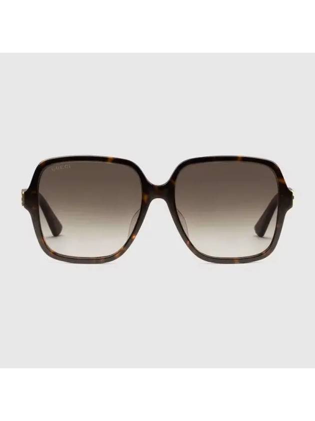 low nose bridge fit rectangular sunglasses dark tortoiseshell acetate 706690J07402323 - GUCCI - BALAAN 1