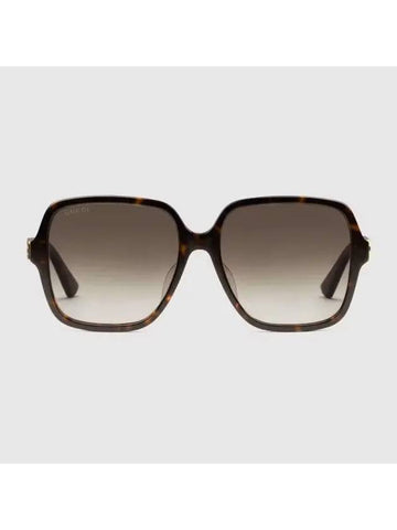 low nose bridge fit rectangular sunglasses dark tortoiseshell acetate 706690J07402323 - GUCCI - BALAAN 1