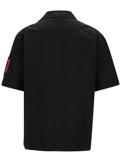 Black Bowling Shirt With Logo Patch In Cotton Denim Man - 44 LABEL GROUP - BALAAN 2