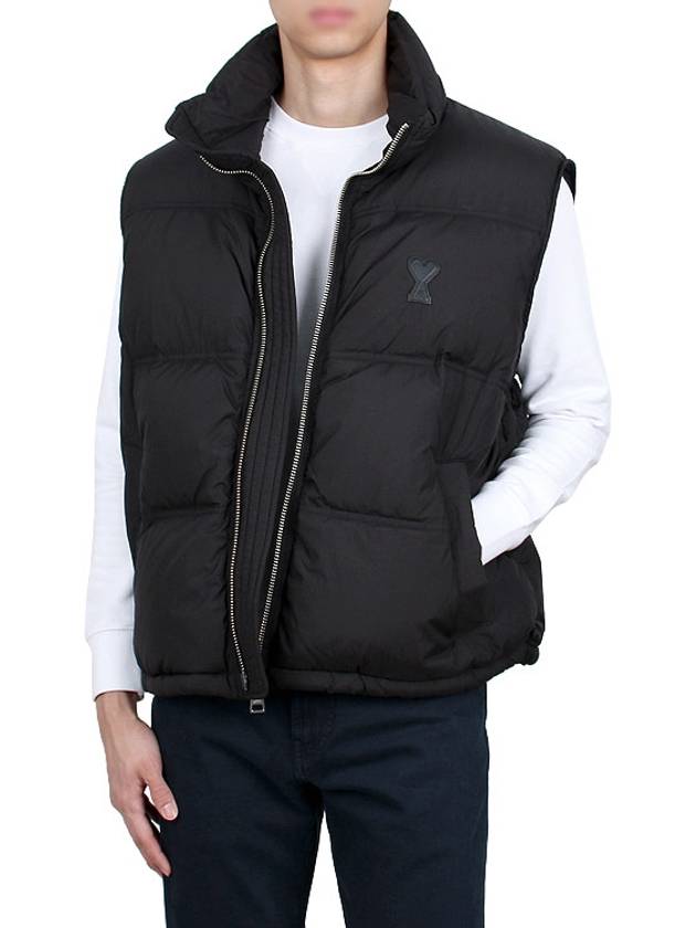 De Coeur Zip-Up Padded Vest Black - AMI - BALAAN 4