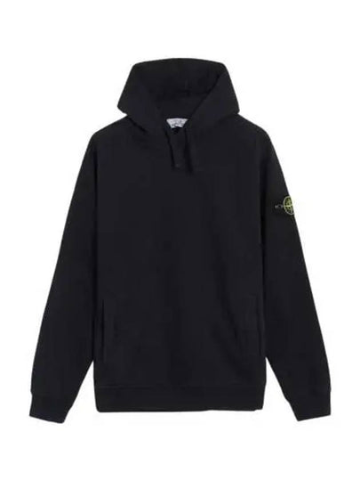 Wappen Patch Brushed Cotton Fleece Hoodie Black - STONE ISLAND - BALAAN 2