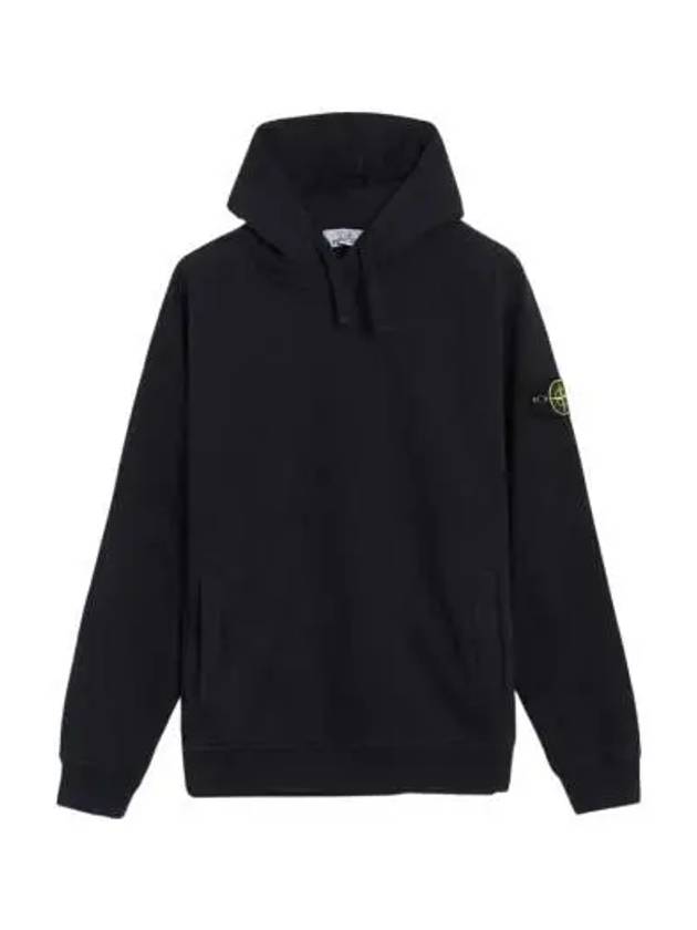 Wappen Patch Brushed Cotton Fleece Hoodie Black - STONE ISLAND - BALAAN 3