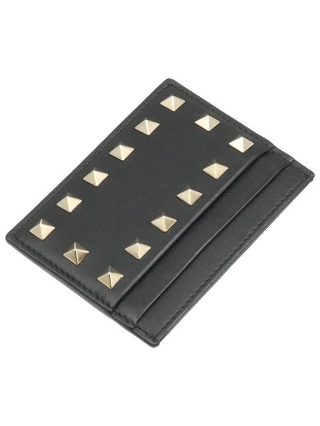 Black Calfskin Rockstud Card Wallet UW2P0486BOL - VALENTINO - BALAAN 5