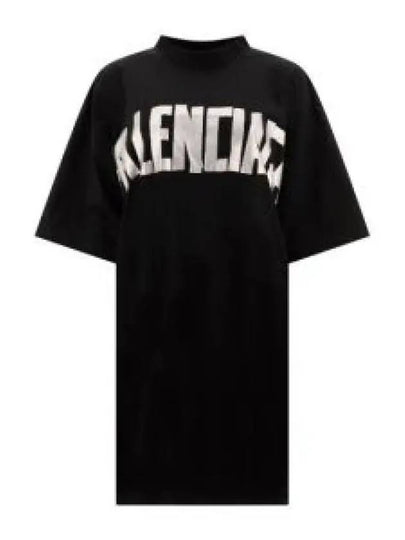 Logo Print T-Shirt Short Dress Black - BALENCIAGA - BALAAN 2