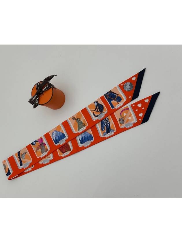 Story Twilly Silk Scarf Orange - HERMES - BALAAN 3