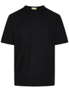 Men's Logo Patch Back Short Sleeve T-Shirt Black - TEN C - BALAAN 1