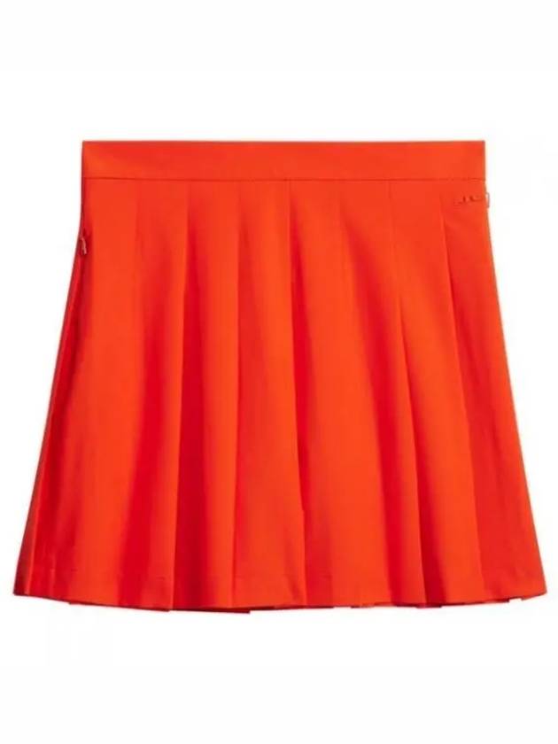 Adina Pleated Skirt Tangerine Tango - J.LINDEBERG - BALAAN 2