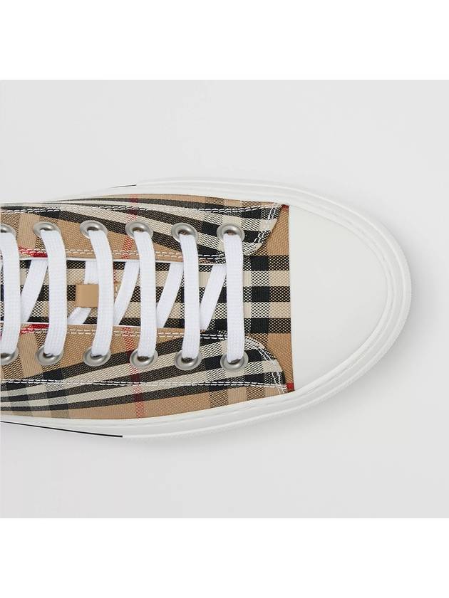 Vintage Check Cotton Sneakers Archive Beige - BURBERRY - BALAAN 7