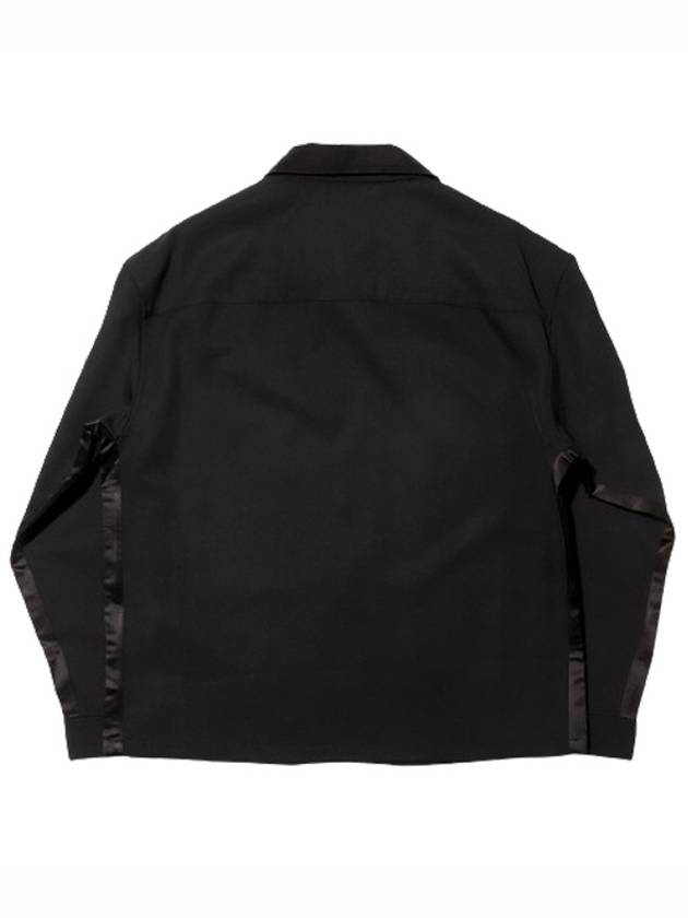 Triangle Logo Wool Shirt Zip Up Jacket Black - PRADA - BALAAN 3