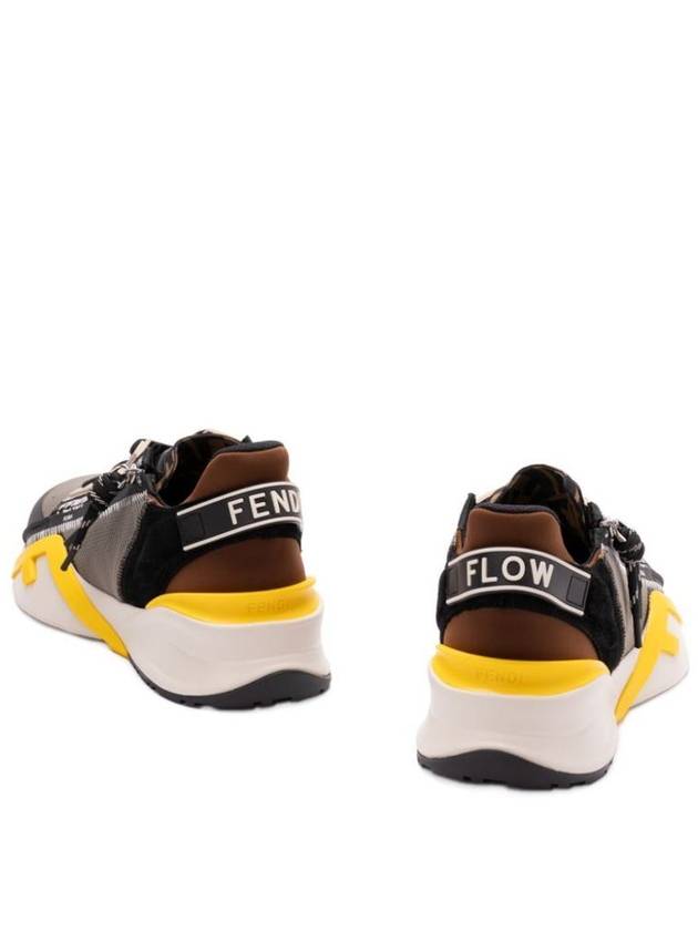 Fendi Lycra And Leather Flow Slip On Sneakers Shoes - FENDI - BALAAN 4