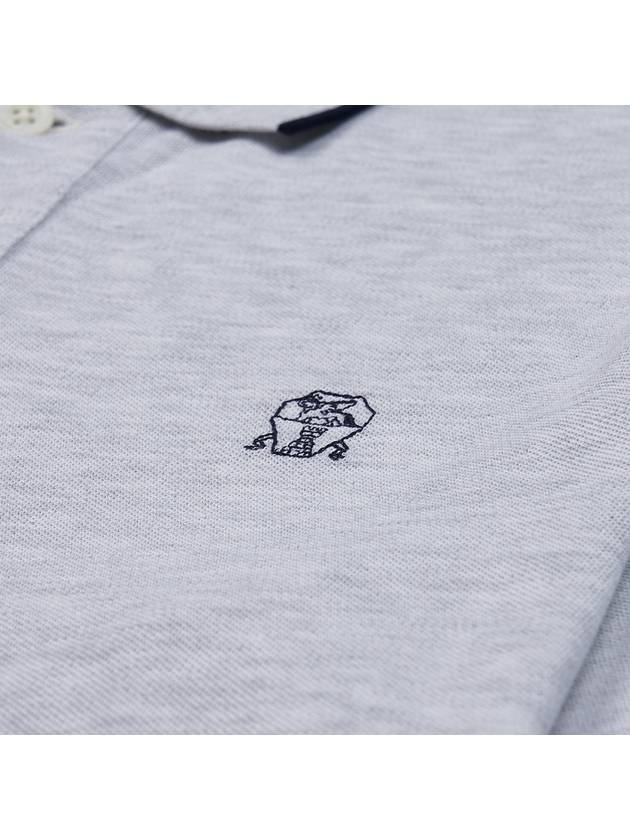 Logo Embroidered Short Sleeve Polo Shirt Heather Grey - BRUNELLO CUCINELLI - BALAAN 6
